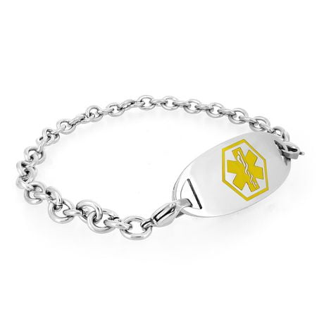 medical stainless steel engraving 316l included lines bracelet chain tag womens mens alert devices