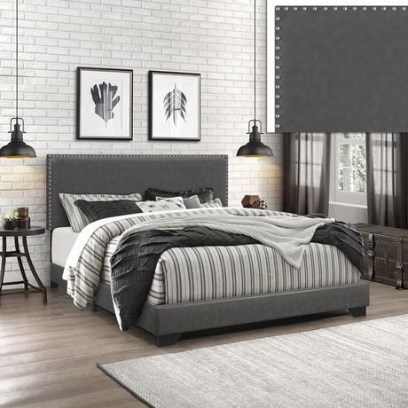 Living Essentials by Hillsdale Willow Nail Head Trim Upholstered Bed