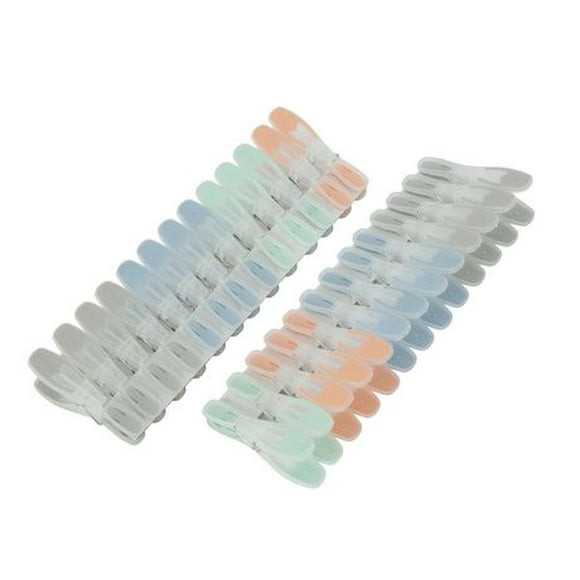 Mainstays 26PK CLOTHESPINS; Sturdy Non Slip Wide Open Plastic Clothespins for Air Drying Clothes 26 pack sorted with 4 colors , 8 grey, 8 blue, 5 orange, 5 green, Single pcs size: 84mmL*19mmW;