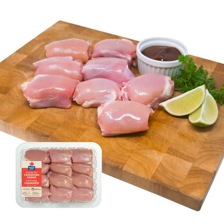 Hauts de cuisse de poulet désossés sans peau Maple Leaf, 12 hauts de cuisse, 0,93 - 1,14 kg