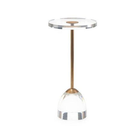 Round Acrylic Side Table with gold base 25"H x 12"W x 12"D , Acrylic Clear Side Table, Transparent Side Table, Round Acrylic Side Table, For Living Room, Entryway, Dining Room, Sofa Table