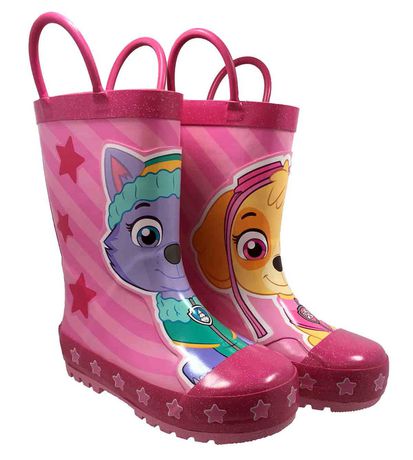 Paw Patrol Wellington Boots Rubber Rain Wellies Girls Pink Snow Winter Size 
