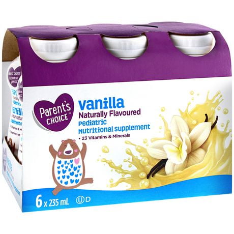 Parent's Choice Vanilla Naturally Flavoured Pediatric Nutritional Supplement, 6 x 235 mL