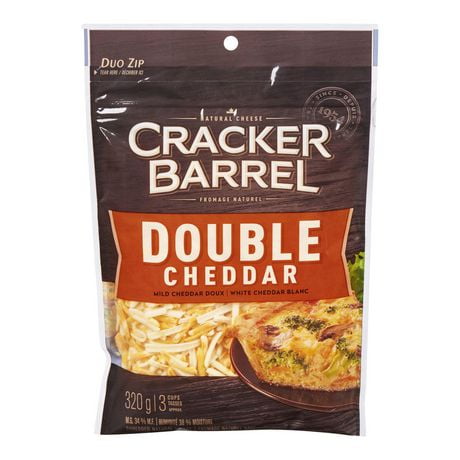Cracker Barrel Shredded Cheese Double Cheddar, 320g