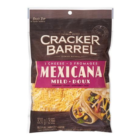 Cracker Barrel 3-Cheese Mexicana Shredded Cheese, 320g