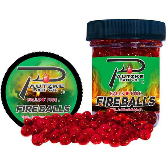 Pautzke PFBLS/RD/GLT Fire Balls 1.65oz, Red/Glitter, Fire Balls, Red/Glitter