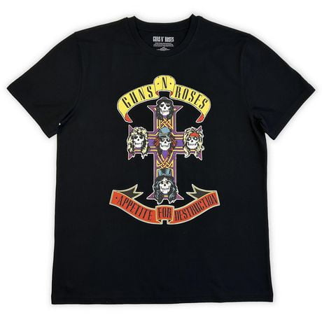 Guns N' Roses T-shirt homme. Tailles P à TG
