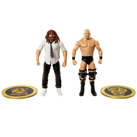 Stone Cold Steve Austin contre Mankind Championship Showdown ​WWE, coffret de 2 figurines articulées