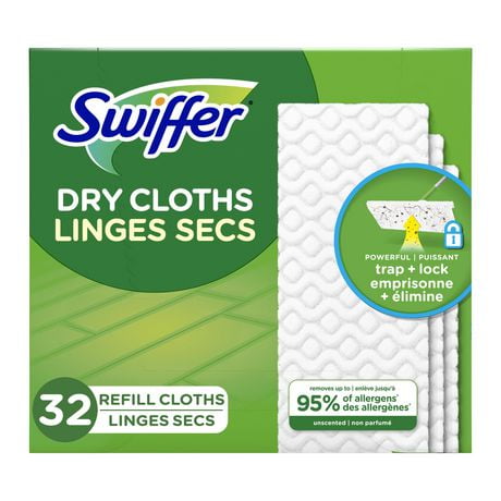 Swiffer Sweeper Dry Multi-Surface Sweeping Cloth Refills for Floor Sweeping and Cleaning, Unscented, 32CT