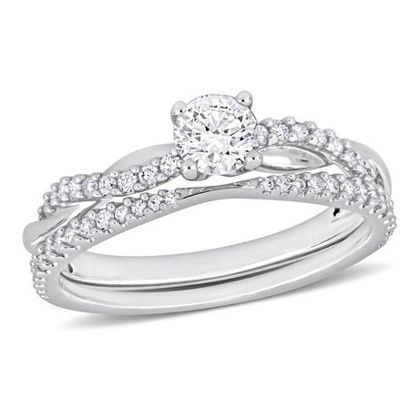 Miabella 3/4 Carat T.W. Diamond 14K White Gold Bridal Ring Set