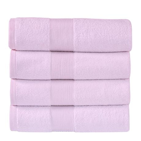 Serviette de bain Fabstyles super douce et absorbante, serviettes de bain de luxe pour spa, maison et hôtel, serviettes à séchage rapide, lot de 4, 27 x 54 pouces