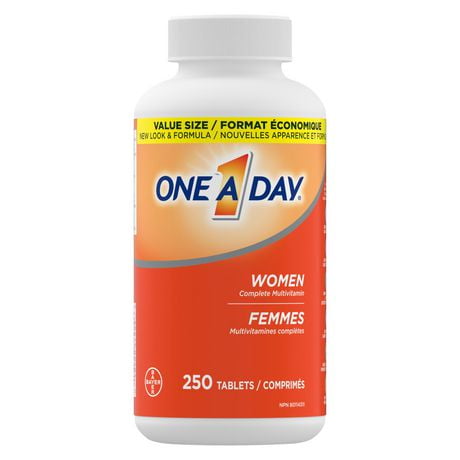 One A Day Multivitamins for Women - Daily Vitamins For Women - Womens Multivitamin With Vitamin A, Vitamin C, Vitamin D, and Zinc for Immune Support, Vitamin E, B12, Biotin, Calcium, Iron, 250 Tablets