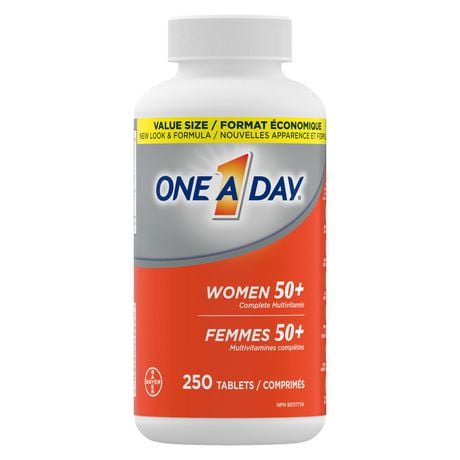 Multivitamines One A Day pour femmes de 50 ans et plus – Vitamines quotidiennes pour femmes avec vitamines A, B6, B12, C, D et E, biotine, calcium, magnésium et zinc 250&nbsp;comprimés