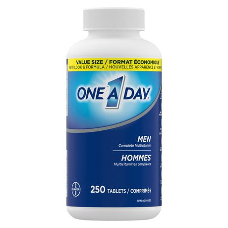 One A Day Multivitamins for Men - Daily Vitamins For Men, Men's Multivitamin With Vitamin A, Vitamin C, Vitamin D and Zinc for Immune Support, Vitamin E, B12, Magnesium, Lycopene Calcium, 250 tablets