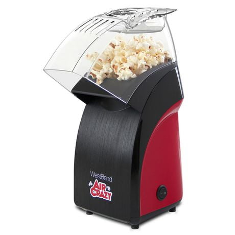 West Bend 82471R Air Crazy 4 Qt Hot Air Popcorn Machine with Butter Melting Measuring Cup