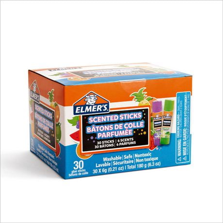Elmer’s Scented Glue Sticks, Safe, Nontoxic School Glue, 30 Count (6g each), 6 fun and exciting scents