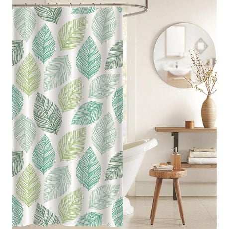 IH Casa Decor Peva Shower Curtain With 12 Polyresin Hooks Leaflet
