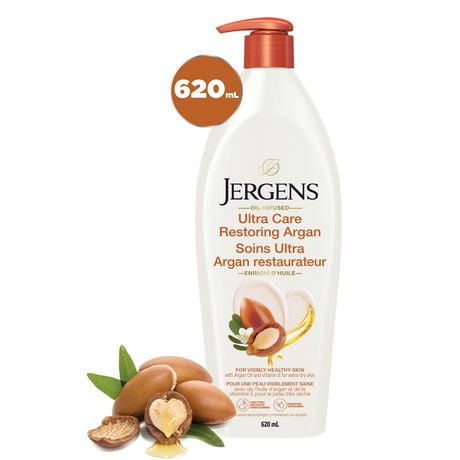 Jergens Ultra Care Restoring Argan Moisturizer & Body Lotion for Extra-Dry Skin, 620mL, 620 mL