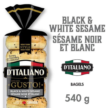 D’Italiano with Gusto!™ Black and White Sesame Bagels, 540 g