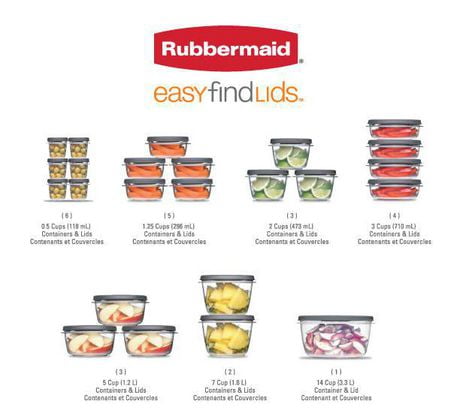 Rubbermaid 48-Piece Easy Find Lids Food Storage Set 