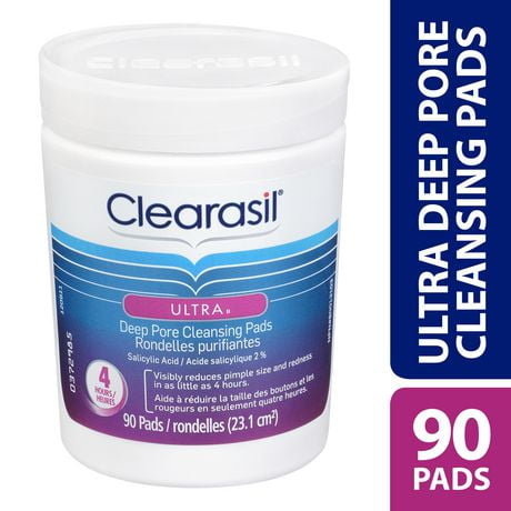 Rondelles de nettoyage profond des pores Clearasil Ultra, traitement de l’acné 90 rondelles