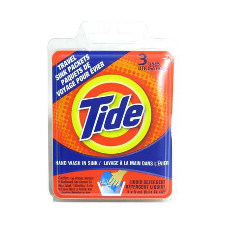 Tide Travel Sink Packets 3 Uses, 3 x 5ml