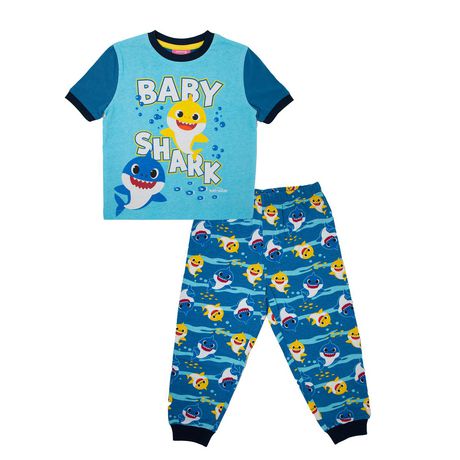 Baby Shark Toddler Boy's Short Sleeve Top and Pant Pyjamas 2 Piece Set 