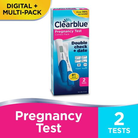 Ensemble Test de grossesse Clearblue avec double vérification et date – avec indicateur de semaines & Détection rapide Trousse économique, 2 unités