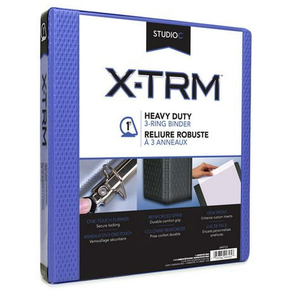 Classeur robuste XTRM Studio C en vinyle pervenche d'1 po