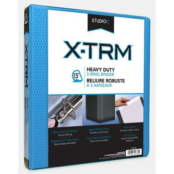 Classeur robuste XTRM de Studio C en vinyle bleu d'1,5 po