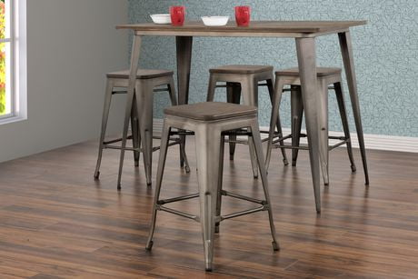 Primo International Felix 24" Wood and Metal Bar Stools | Walmart Canada