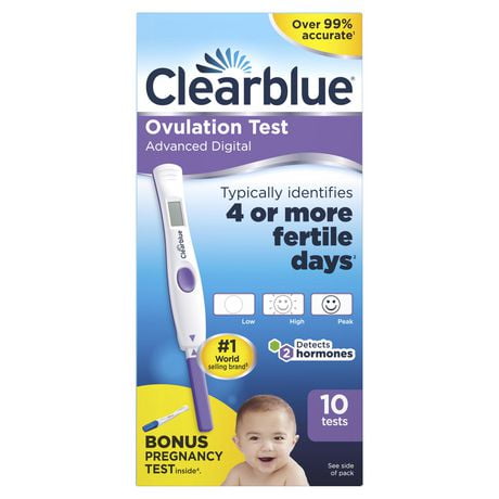 Clearblue ® Advanced Digital Ovulation Predictor Kit, Featuring Advanced Ovulation Tests with Digital Results,, 10 Ovulation Tests