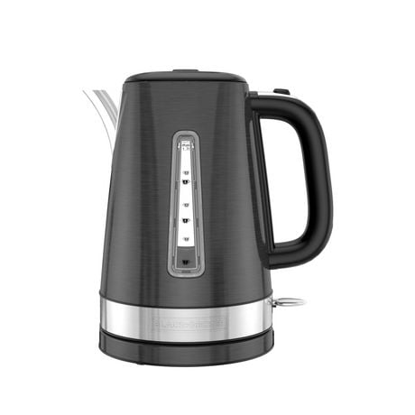 Rapid Boil 1.7L Electric Cordless Kettle, in Black Stainless Steel, 2X Faster boiling