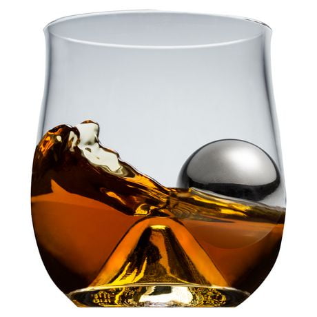 Brilliant Rox & Roll Set Glass with Stainless Steel Ice Ball