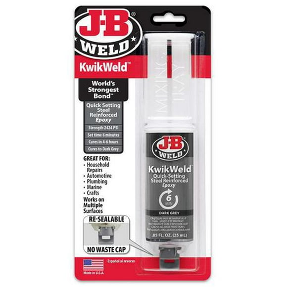 J-B Weld KwikWeld Syringe 25mL, Fast setting epoxy syringe
