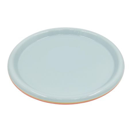 Mainstays 4 Colors Assorted Plastic Plate, 10 inch x 10 inch x 0.9 inch, 4 Piece, 50% Recycled Material