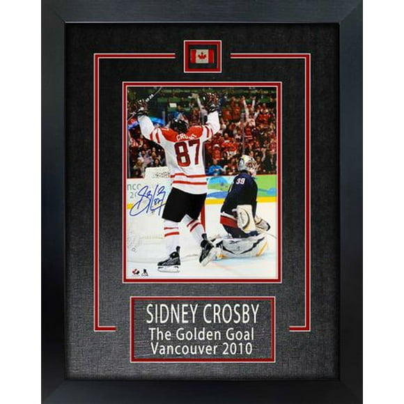 Sidney Crosby Équipe Canada Signée Encadrée Toile 20x29 Golden Goal