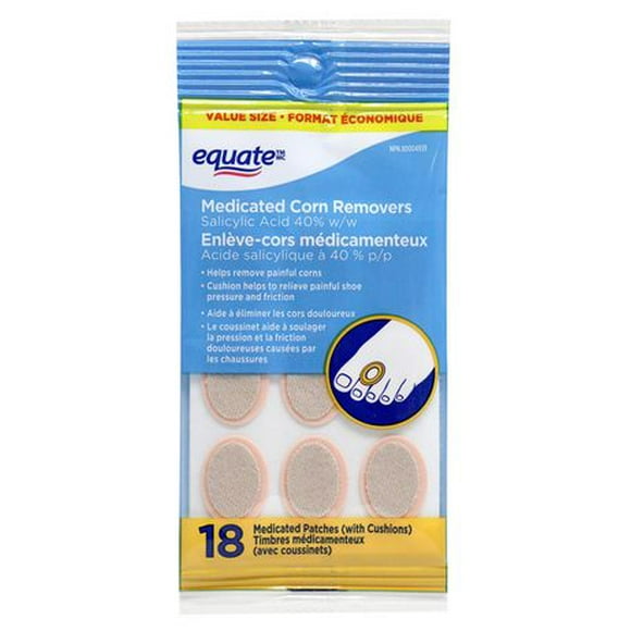 Equate Medicated Corn Removers - Value Size, 18 Medicated Patches&Cushions