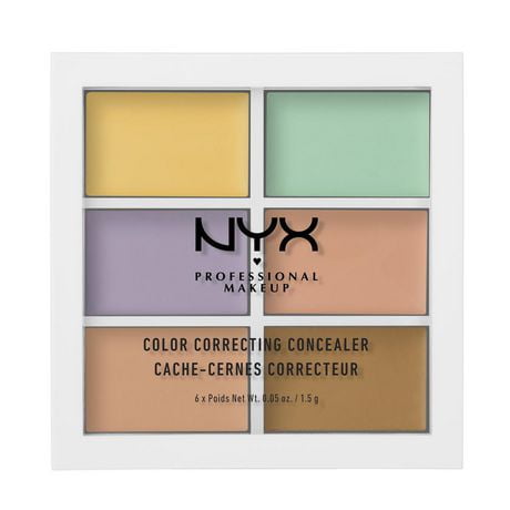 NYX Professional Makeup Concealer Color correcting palette, Makeup Palette, 9g, Lightweight Formula
