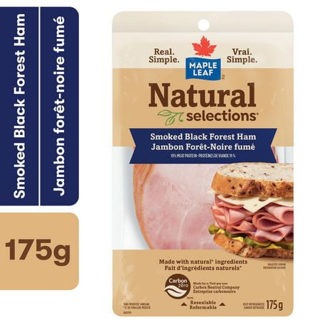 Maple Leaf Natural Selections Sliced Black Forest Deli Ham Smoked, 175 g
