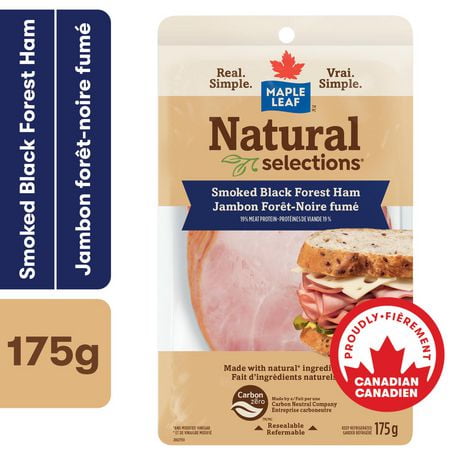 Maple Leaf Natural Selections Sliced Black Forest Deli Ham Smoked, 175 g