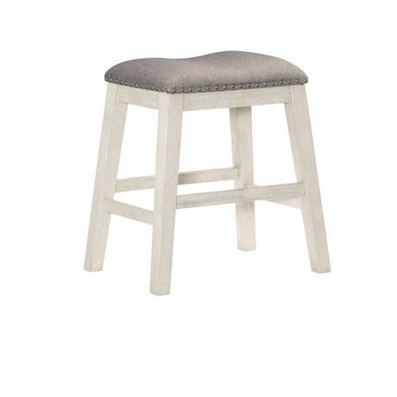 Topline Home Furnishings Whitewash Finished Stools