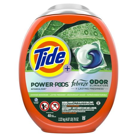 Tide Power Pods Laundry Detergent Pacs with Febreze, Botanical Rain ...