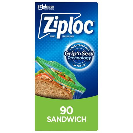 Ziploc® Sandwich Bags with Grip 'n Seal Technology, 90 Bags