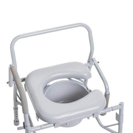 drive medical steel drop arm bedside commode