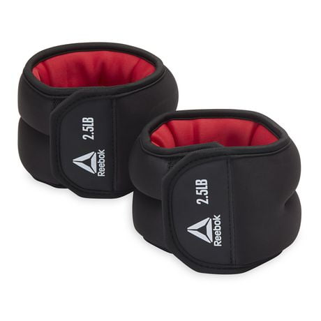 Reebok Delta 5 lb. Ankle and Wrist Weight Set, Two 2.5 lb. Weights, Adjustable Fit