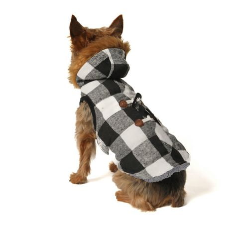 Vêtements Vibrant Life pour chien: Caban à carreaux Buffalo noir et blanc, XS-XL