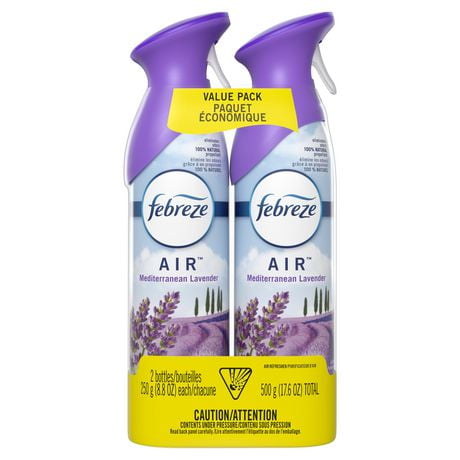 Febreze Odor-Eliminating Air Freshener, Mediterranean Lavender, 2 count, 250 grams each