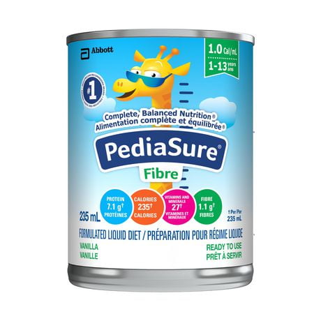 PediaSure® Fibre, préparation pour régime liquide, vanille, 12/caisse, 2820 mL 235 ml / 12 unités