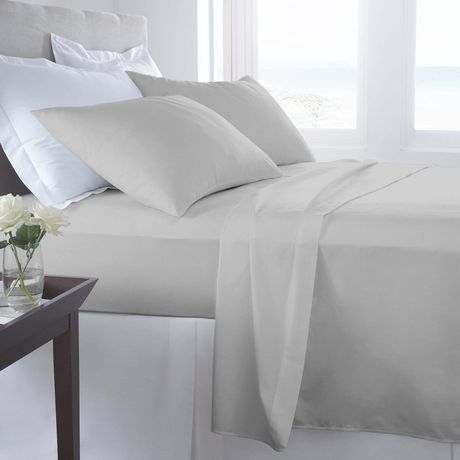 Johnson Home 500 Thread Count Organic, Light Grey Bedding Sets Double